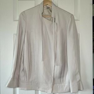 Diane Von Furstenberg DVF Chablis Blazer Jacket Beige Cream Triacetate Size 6